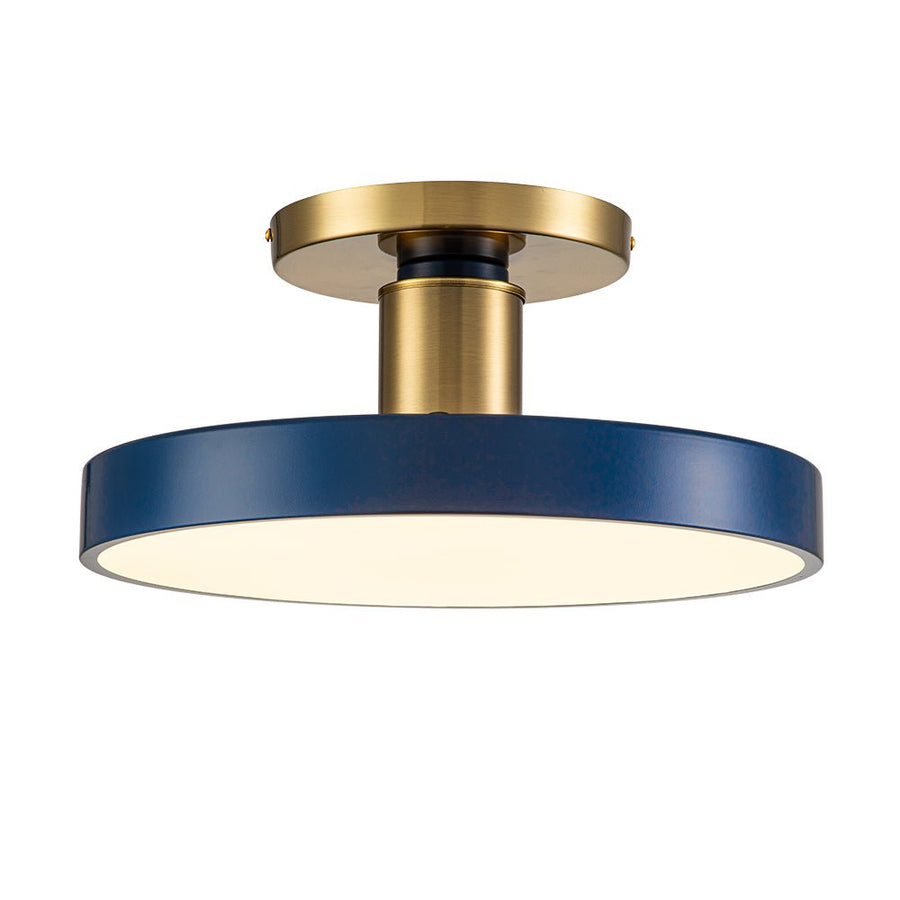 Chandelierias - Open Box - Modern Minimalist LED Drum Semi Flush Mount - Semi Flush - Navy Blue - 