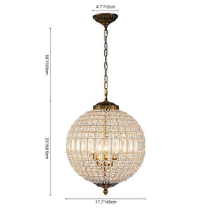 Chandelierias - Open Box - Unique 3 - Light Luxury Crystal Accents Globe Pendant - Chandelier - 3 - Light - 