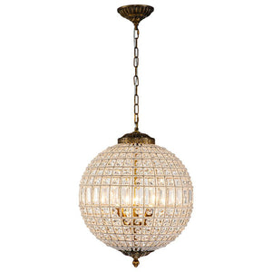 Chandelierias - Open Box - Unique 3 - Light Luxury Crystal Accents Globe Pendant - Chandelier - 3 - Light - 