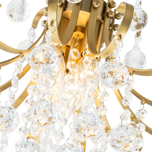 Chandelierias-Ornate French 3-Light Sparkle Crystal Semi-flush Mount-Semi Flush-Brass-