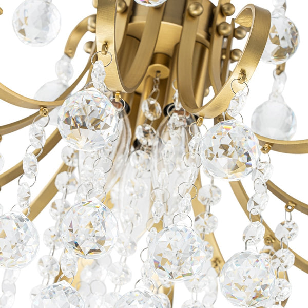 Chandelierias-Ornate French 3-Light Sparkle Crystal Semi-flush Mount-Semi Flush-Brass-