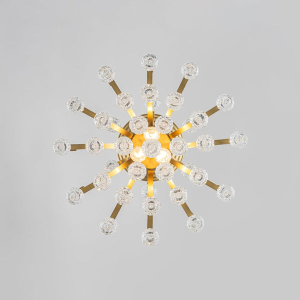 Chandelierias-Ornate French 3-Light Sparkle Crystal Semi-flush Mount-Semi Flush-Brass-