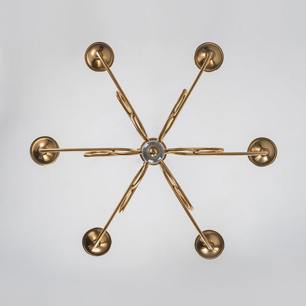 Chandelierias - Ornate French 6 - Light Candle - Style Metal Chandelier - Chandelier - Brass - 