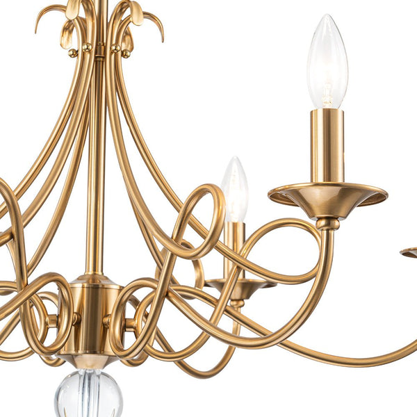 Chandelierias - Ornate French 6 - Light Candle - Style Metal Chandelier - Chandelier - Brass - 
