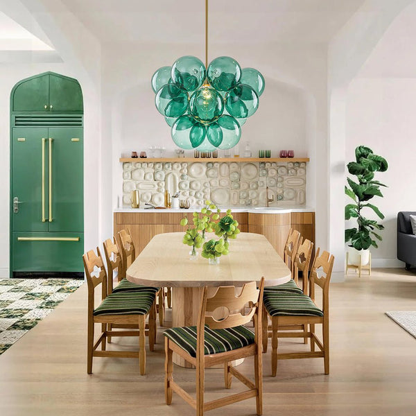 Chandelierias - Ornate Glam 1 - Light Cluster Glass Bubble Chandelier - Chandeliers - Gradient Blue - 
