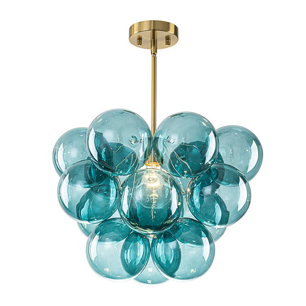 Chandelierias - Ornate Glam 1 - Light Cluster Glass Bubble Chandelier - Chandeliers - Pure Blue - 