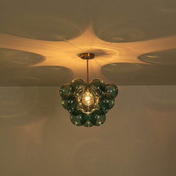 Chandelierias - Ornate Glam 1 - Light Cluster Glass Bubble Chandelier - Chandeliers - Pure Green - 