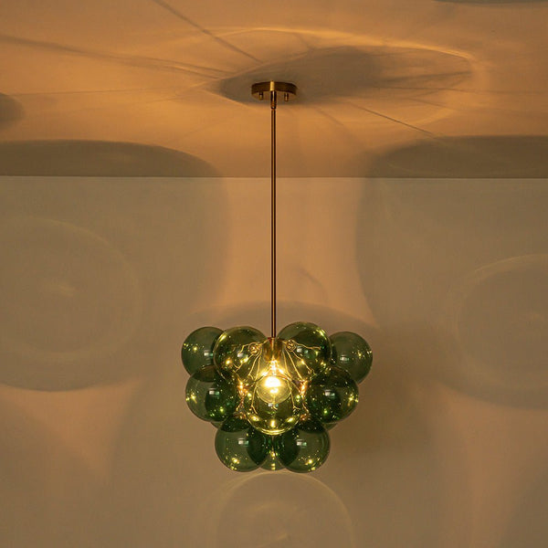 Chandelierias - Ornate Glam 1 - Light Cluster Glass Bubble Chandelier - Chandeliers - Pure Green - 