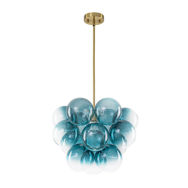 Chandelierias - Ornate Glam 1 - Light Cluster Gradient Glass Bubble Chandelier - Chandeliers - Blue Tone - 