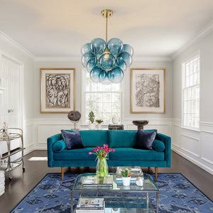Chandelierias - Ornate Glam 1 - Light Cluster Gradient Glass Bubble Chandelier - Chandeliers - Blue Tone - 