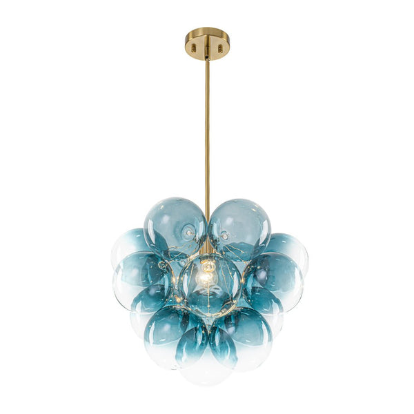 Chandelierias - Ornate Glam 1 - Light Cluster Gradient Glass Bubble Chandelier - Chandeliers - Blue Tone - 