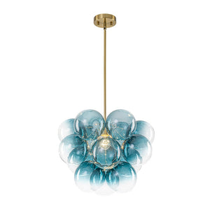 Chandelierias - Ornate Glam 1 - Light Cluster Gradient Glass Bubble Chandelier - Chandeliers - Blue Tone - 