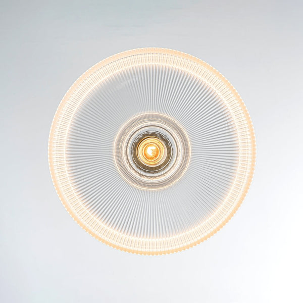 Chandelierias-Retro 1-Light Dome Ribbed Glass Saucer Pendant-Pendants-Dark Green-