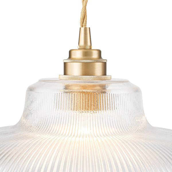 Chandelierias-Retro 1-Light Dome Ribbed Glass Saucer Pendant-Pendants-Dark Green-