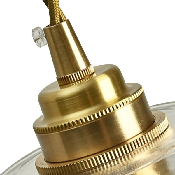 Chandelierias-Retro 1-Light Dome Ribbed Glass Saucer Pendant-Pendants-Dark Green-