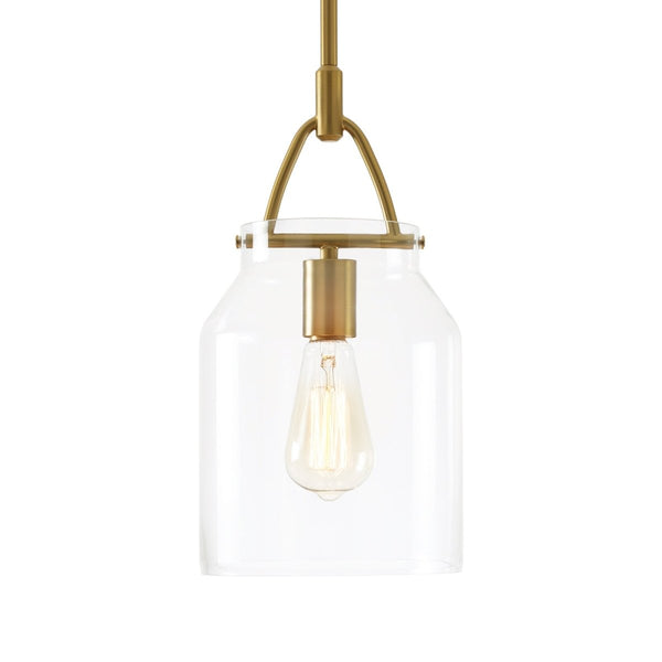 Chandelierias-Scandinavia 1-Light Barrel Glass Hanging Kitchen Pendant-Pendants-Clear-
