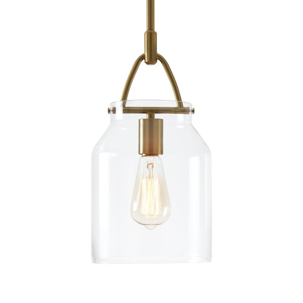 Chandelierias-Scandinavia 1-Light Barrel Glass Hanging Kitchen Pendant-Pendants-Clear-