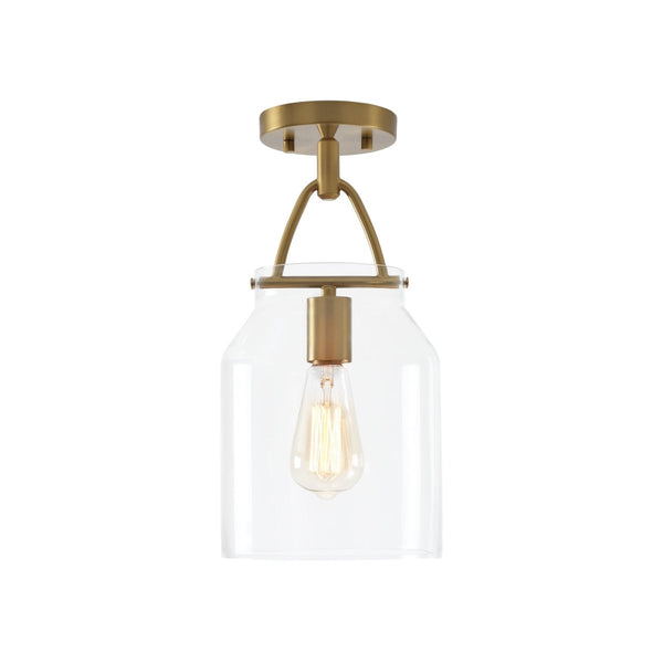 Chandelierias-Scandinavia 1-Light Barrel Glass Hanging Kitchen Pendant-Pendants-Clear-