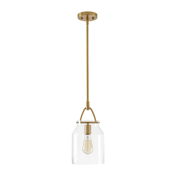 Chandelierias-Scandinavia 1-Light Barrel Glass Hanging Kitchen Pendant-Pendants-Clear-