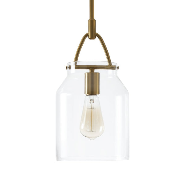 Chandelierias-Scandinavia 1-Light Barrel Glass Hanging Kitchen Pendant-Pendants-Clear-