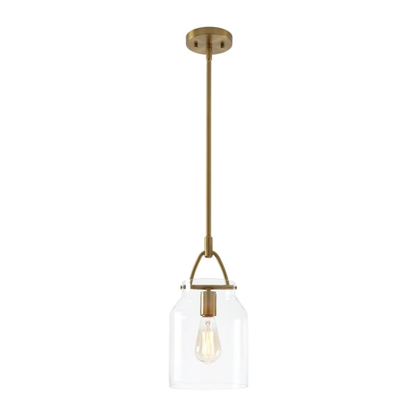 Chandelierias-Scandinavia 1-Light Barrel Glass Hanging Kitchen Pendant-Pendants-Clear-