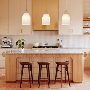 Chandelierias-Scandinavia 1-Light Barrel Glass Hanging Kitchen Pendant-Pendants-Opal White-