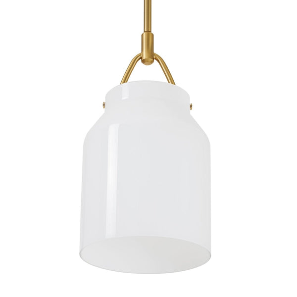 Chandelierias-Scandinavia 1-Light Barrel Glass Hanging Kitchen Pendant-Pendants-Opal White-