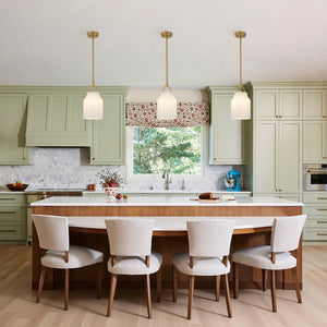 Chandelierias-Scandinavia 1-Light Barrel Glass Hanging Kitchen Pendant-Pendants-Opal White-