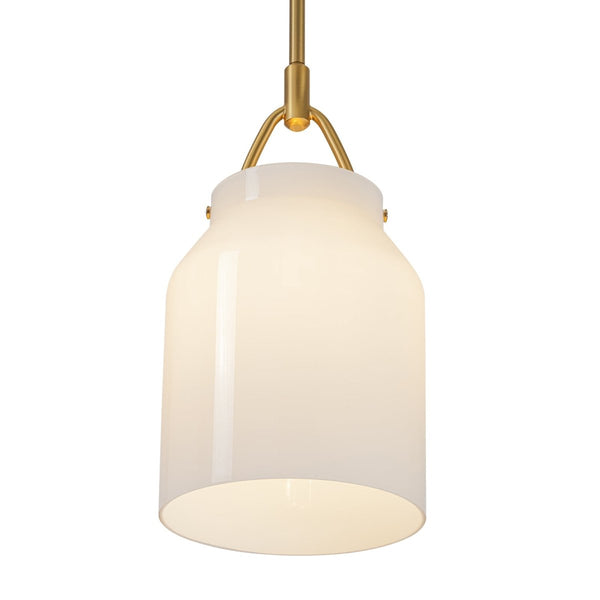 Chandelierias-Scandinavia 1-Light Barrel Glass Hanging Kitchen Pendant-Pendants-Opal White-