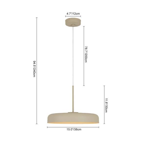 Chandelierias - Scandinavia 1 - Light Dimmable LED Flat Drum Pendant - Pendants - Sandy - 