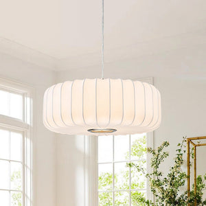Chandelierias - Scandinavia 1 - Light Dimmable Silk Drum Pendant - Pendants - White - 