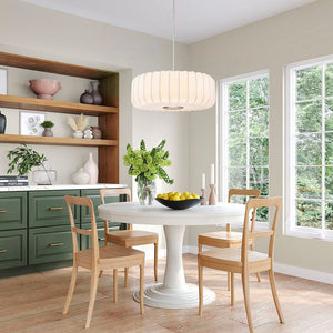 Chandelierias - Scandinavia 1 - Light Dimmable Silk Drum Pendant - Pendants - White - 