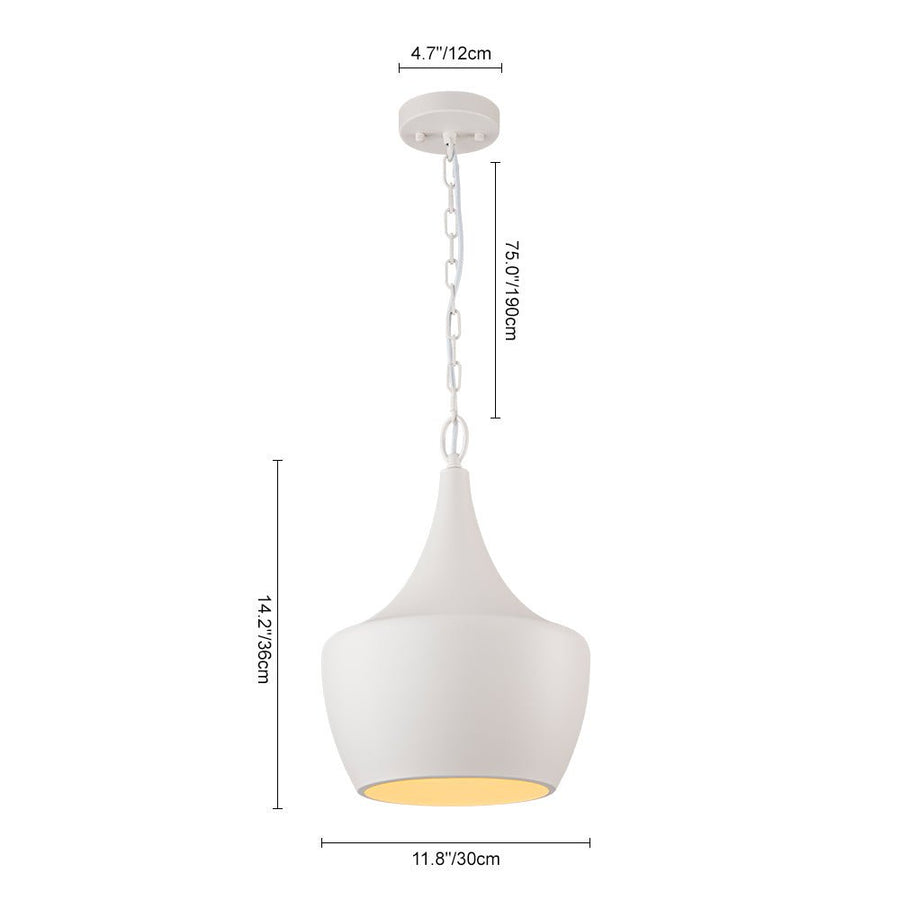 Chandelierias - Scandinavia 1 - Light Matte White Hanging Metal Pendant - pendant - Dome - 