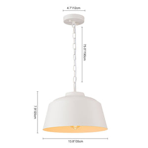 Chandelierias - Scandinavia 1 - Light Matte White Hanging Metal Pendant - pendant - Dome - 