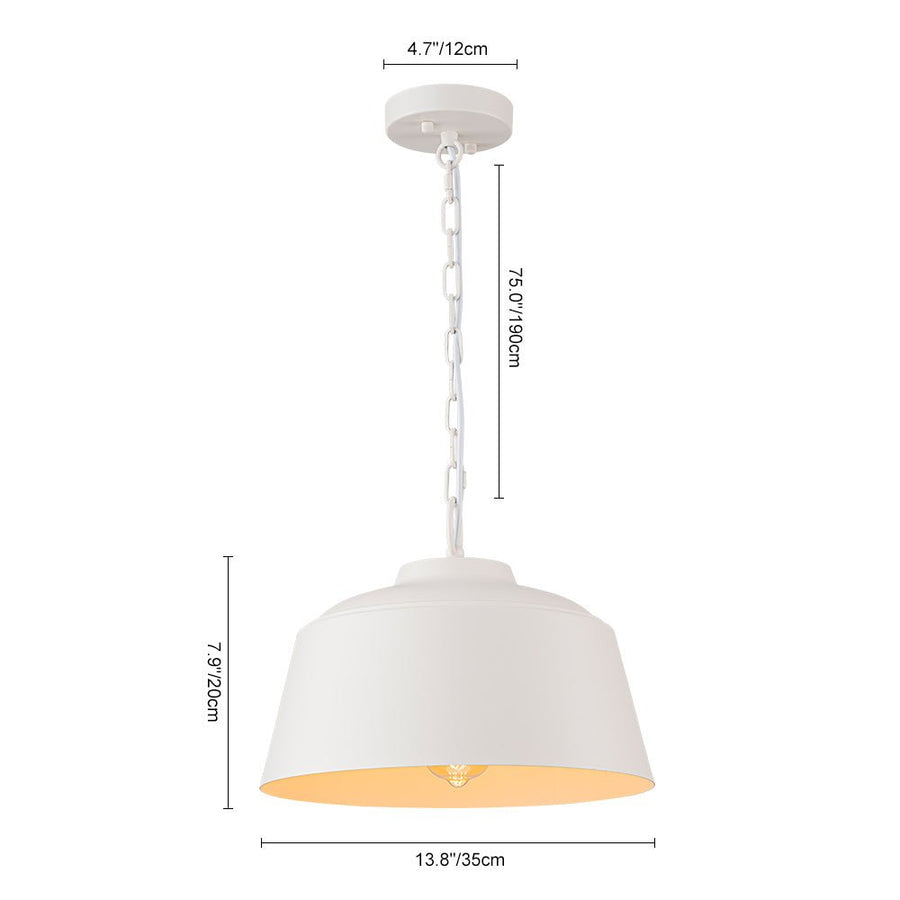 Chandelierias - Scandinavia 1 - Light Matte White Hanging Metal Pendant - pendant - Dome - 