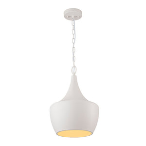 Chandelierias - Scandinavia 1 - Light Matte White Hanging Metal Pendant - pendant - Teardrop - 