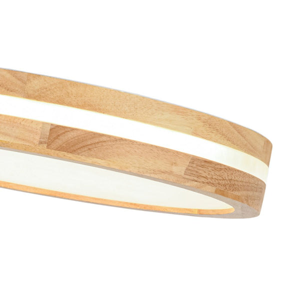 Chandelierias - Scandinavia Central Light - band LED Wood Round Flush Mount - Flush Mount - 15.7 in - Natural