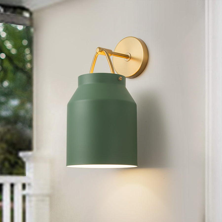 Chandelierias - Scandinavia Decorative 1 - Light Barrel Wall Sconce Indoor - Wall Light - Green - 