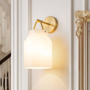 Chandelierias - Scandinavia Decorative 1 - Light Barrel Wall Sconce Indoor - Wall Light - White - 