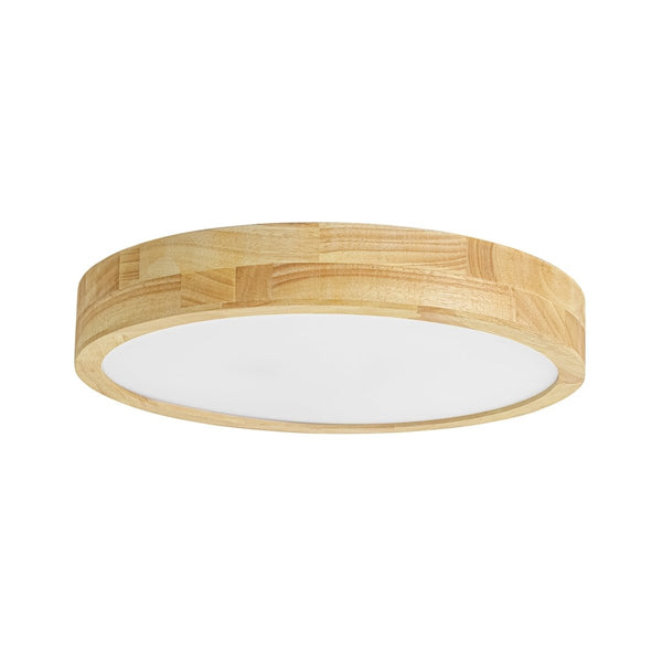 Chandelierias-Scandinavia Wooden 5CCT Dimmable LED Round Flush Mount-Flush Mount-Light Oak-
