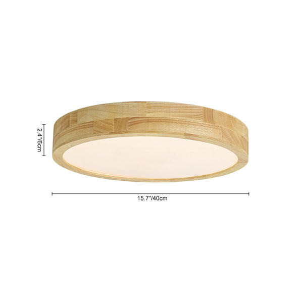 Chandelierias-Scandinavia Wooden 5CCT Dimmable LED Round Flush Mount-Flush Mount-Light Oak-