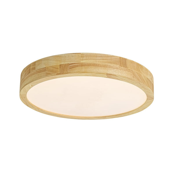 Chandelierias-Scandinavia Wooden 5CCT Dimmable LED Round Flush Mount-Flush Mount-Light Oak-