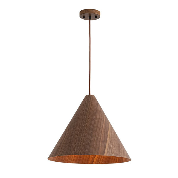 Chandelierias - Scandinavian 1 - Light Cone Wood Single Pendant - Chandeliers - Chocolate - 