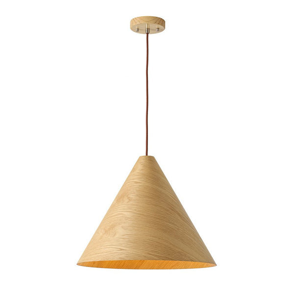 Chandelierias - Scandinavian 1 - Light Cone Wood Single Pendant - Chandeliers - Chocolate - 