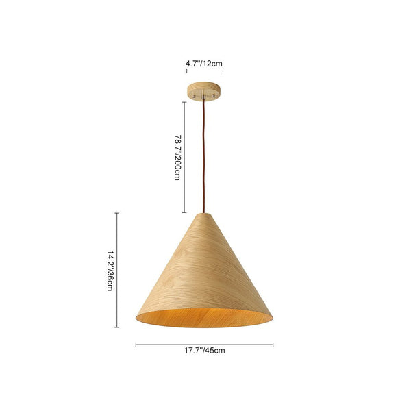Chandelierias - Scandinavian 1 - Light Cone Wood Single Pendant - Chandeliers - Chocolate - 