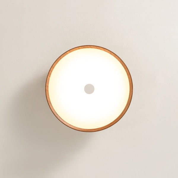 Chandelierias - Scandinavian Conical Cake - Shaped Wood Dimmable LED Flush Mount - Flush Mount - Dark Walnut - 