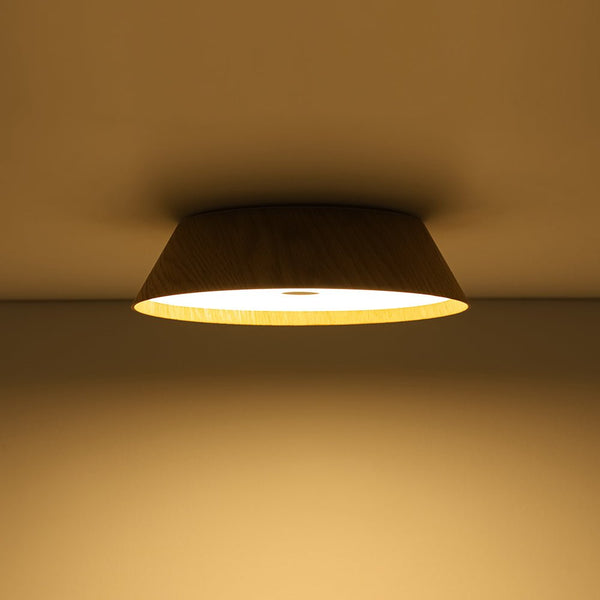 Chandelierias - Scandinavian Conical Cake - Shaped Wood Dimmable LED Flush Mount - Flush Mount - Dark Walnut - 