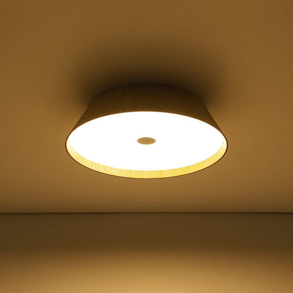 Chandelierias - Scandinavian Conical Cake - Shaped Wood Dimmable LED Flush Mount - Flush Mount - Dark Walnut - 