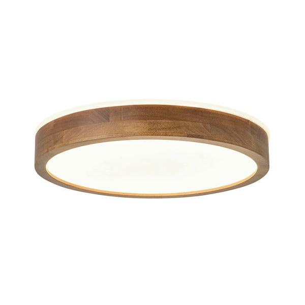 Chandelierias - Scandinavian Round Wood Dimmable LED Flush Mount - Flush Mount - Walnut - 15.7 in