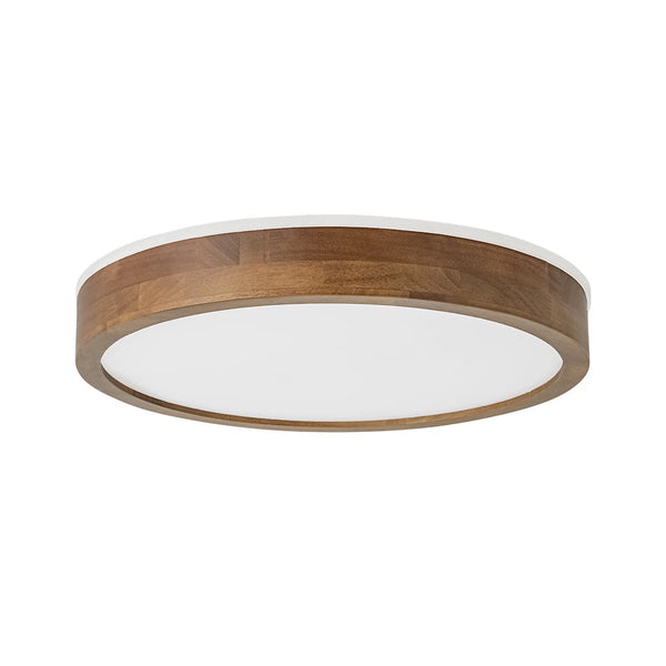 Chandelierias - Scandinavian Round Wood Dimmable LED Flush Mount - Flush Mount - Walnut - 15.7 in